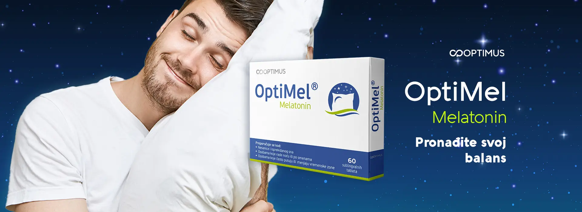Optimel, melatonin, 60 sublingvalnih tableta